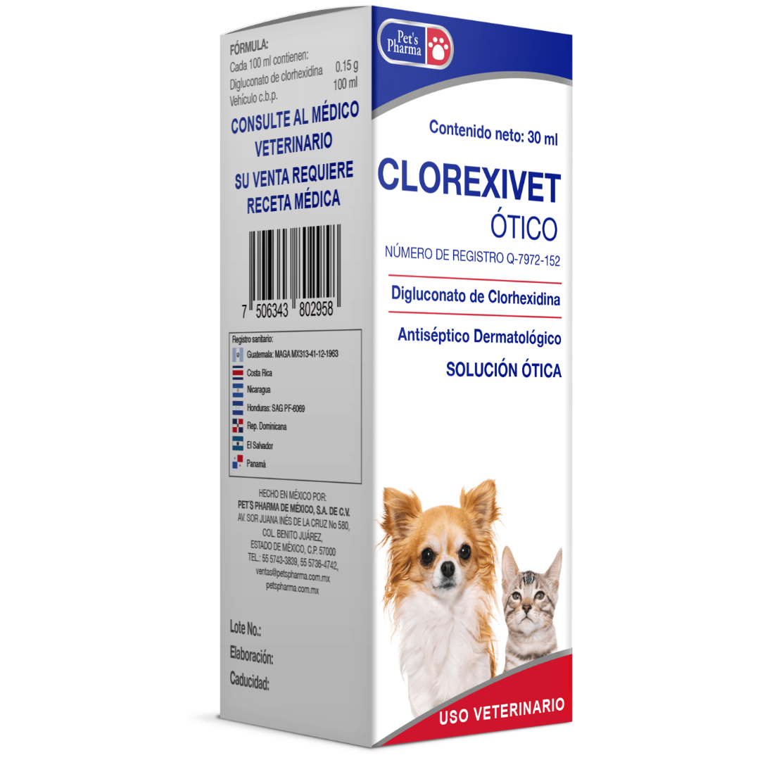 Productos Clorexivet Solución Ótica 30ml - Pet's Pharma
