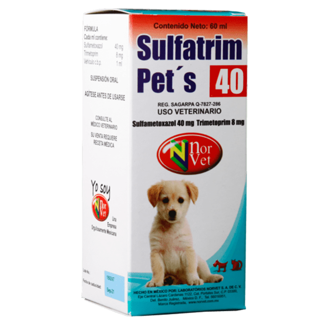 Sulfatrim-Pets 40 mg. Suspensión Oral 60 ml - Norvet