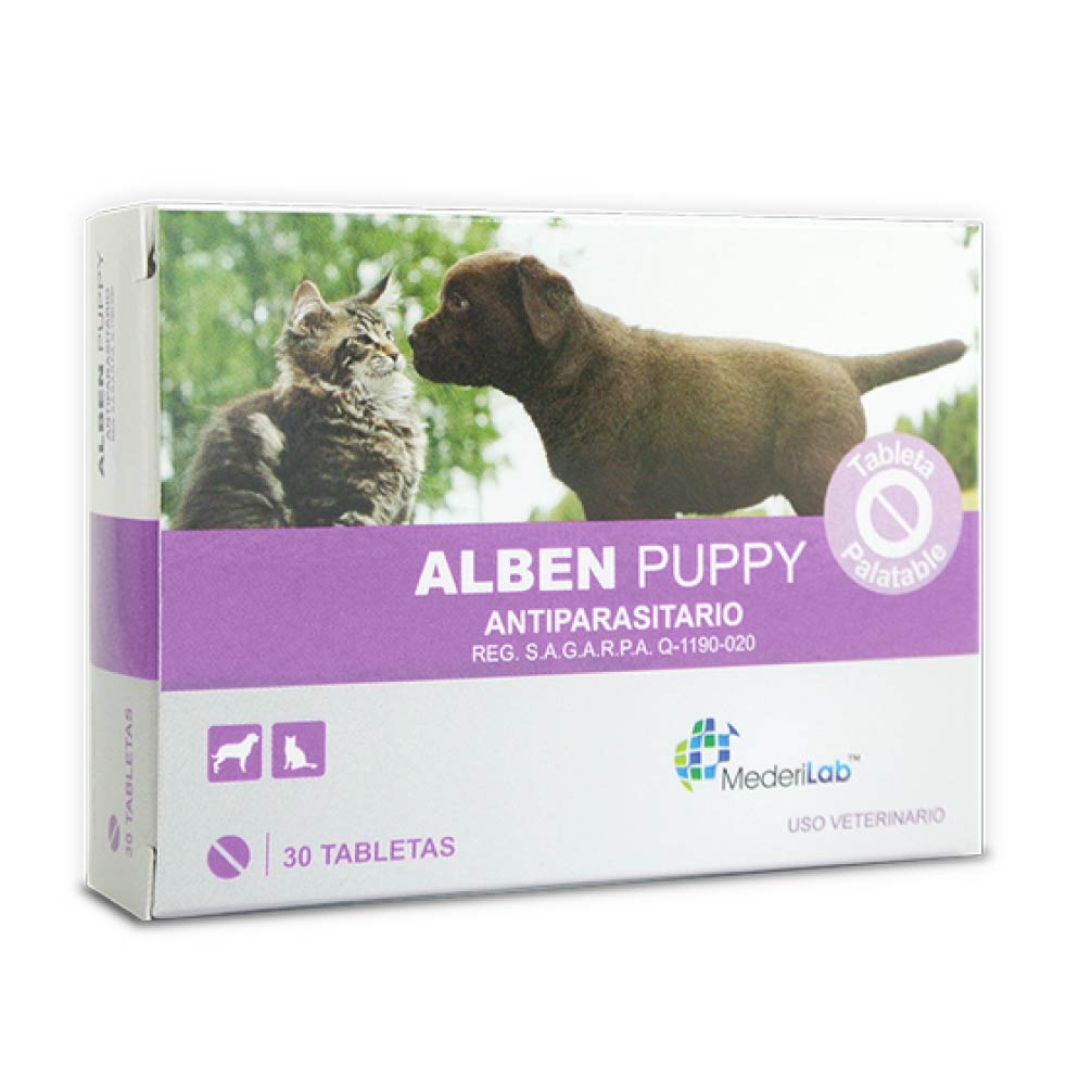 Desparasitante Perro Y Gato Alben Puppy 30 Tabletas- MederiLab