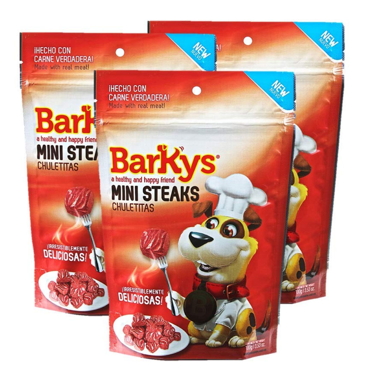 Barkys Mini Steaks / Chuletitas 3 Pzas 100 Gr P/ Perro - Premios, Premios, Barkys, Mister Mascotas