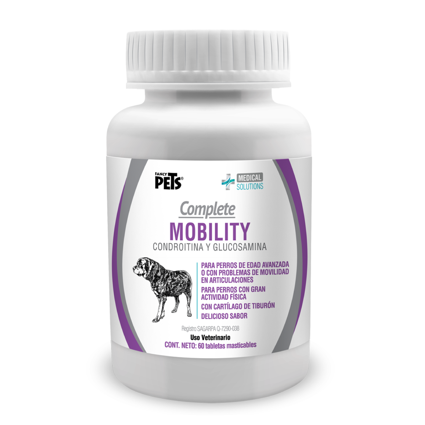 Tabletas Fancy Pets Complete Mobility Condroitina y Glucosamina 60 Tabletas