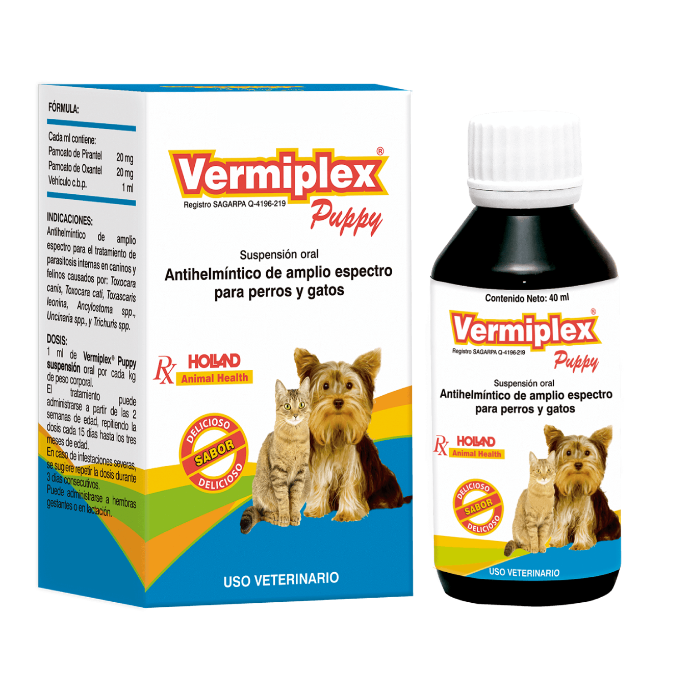 vermiplex plus puppy 40 ml holland suspension oral,