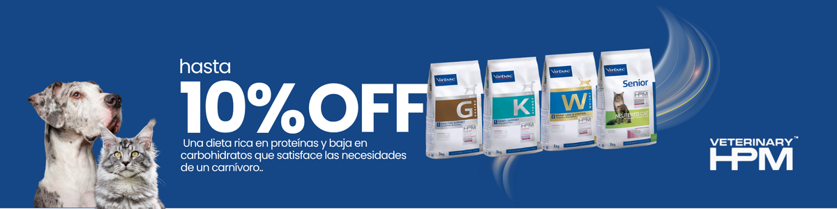 Alimento HPM Virbac para mascotas con hasta 10% de descuento.