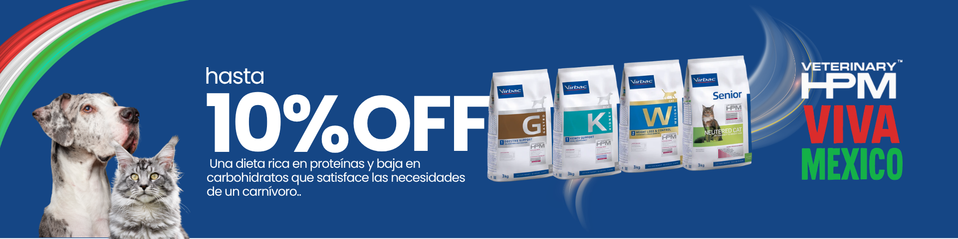 Alimento HPM Virbac para mascotas con hasta 10% de descuento.