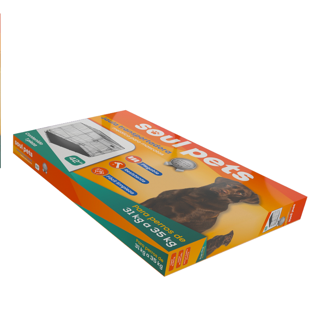Jaula Transportadora de 42 Pulgadas para Perros de 31 a 35 Kg- Soul Pets
