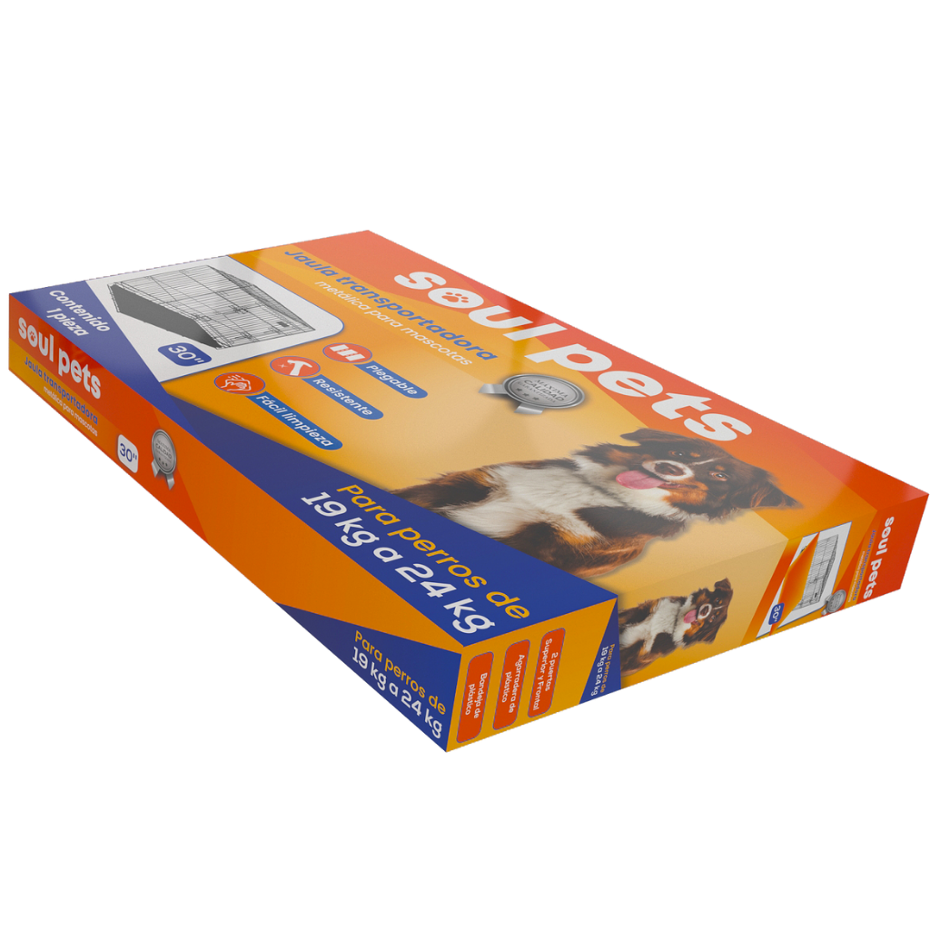 Jaula Transportadora de 30 Pulgadas para Perros de 19 a 24 Kg - Soul Pets