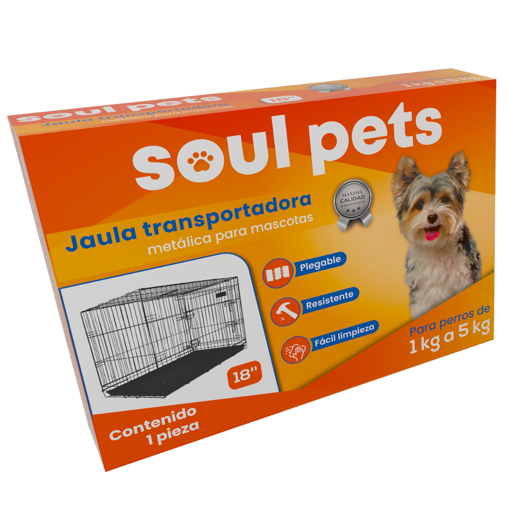 Jaula Transportadora para Perros Soul Pets - 1 a 5 Kg