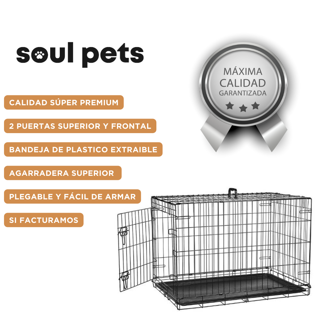 Jaula Transportadora de 18 Pulgadas para Perros de 1 a 5 Kg  - Soul Pets