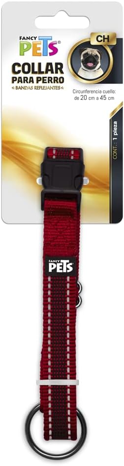 Collar Ch C/Ultra Grip Y Bandas Reflejantes Rojo