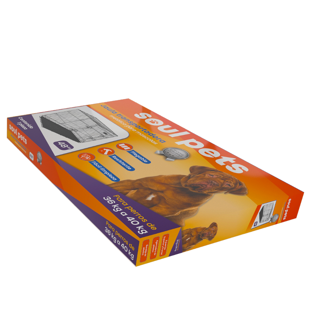 Jaula Transportadora de 48 Pulgadas para Perros de 36 a 40 Kg - Soul Pets