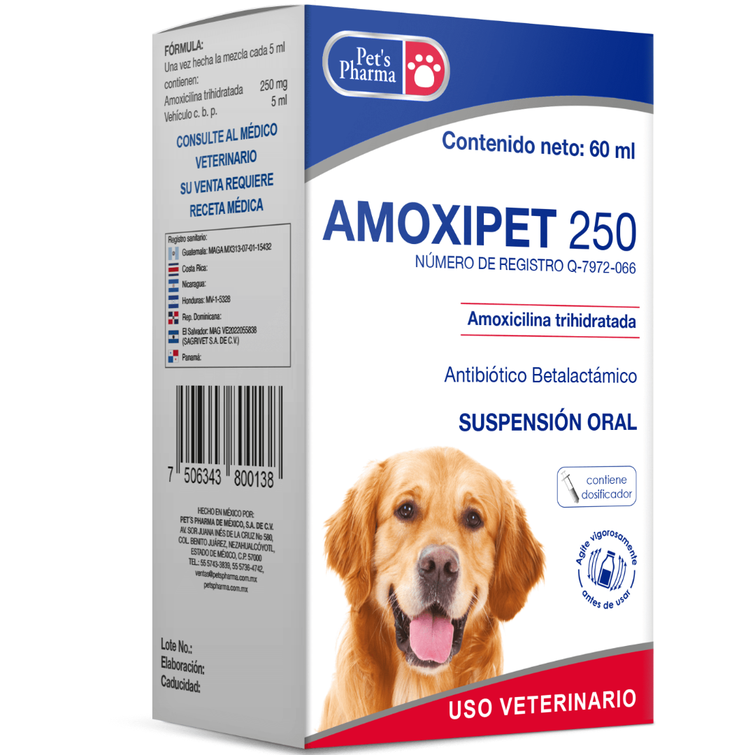 Productos Amoxipet 250 Solución Oral 60ml - Pet's Pharma
