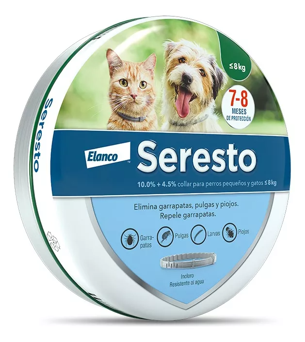 Collar Seresto Chico Para Perros Pequeños Y Gatos Menores De 8 Kg