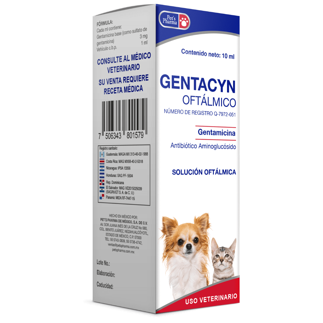 Productos Gentacyn Solución Oftálmica 10ml - Pet's Pharma