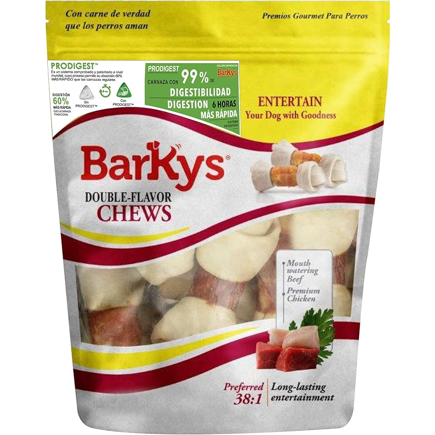 Barkys Double Flavor Chews 10 Piezas - Carnaza para Perro