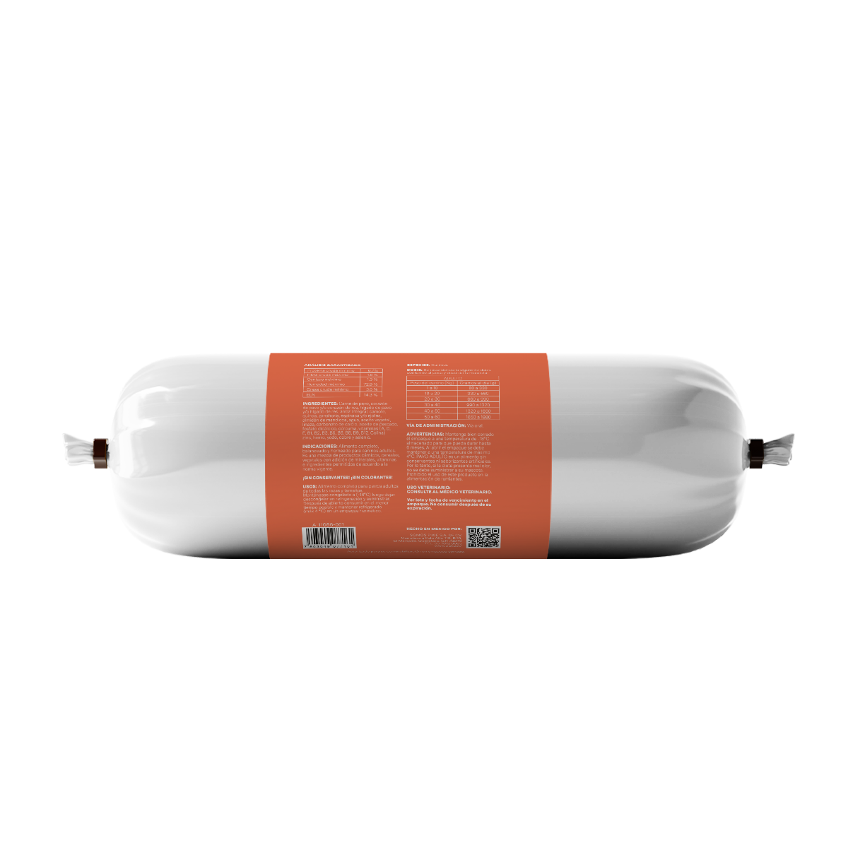 Alimento para Perro Congelado Sabor Pavo 500 Gr - TRUF