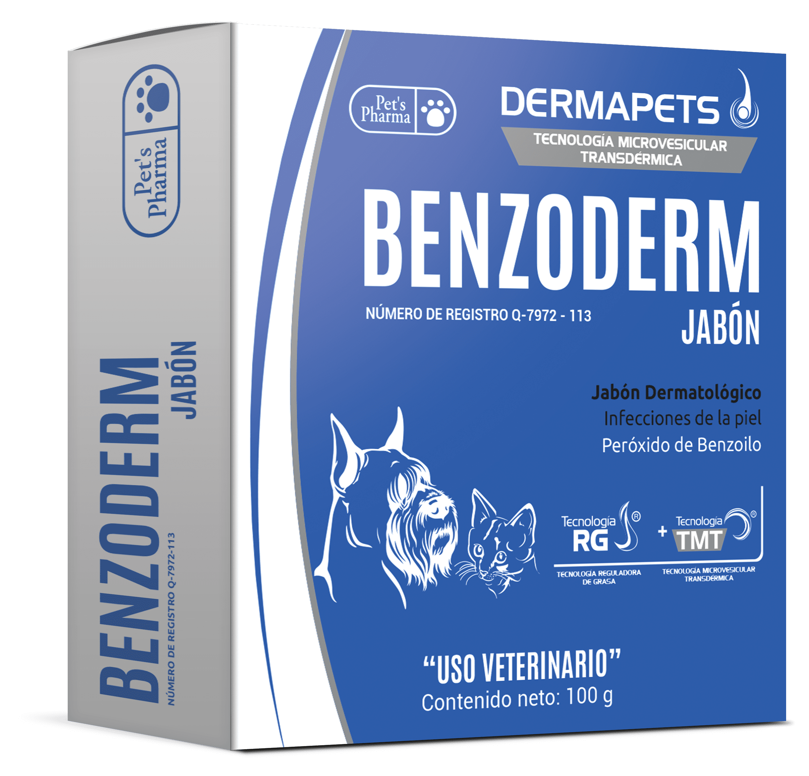 Benzoderm Jabón Dermatológico 100Gr - Pet's Pharma