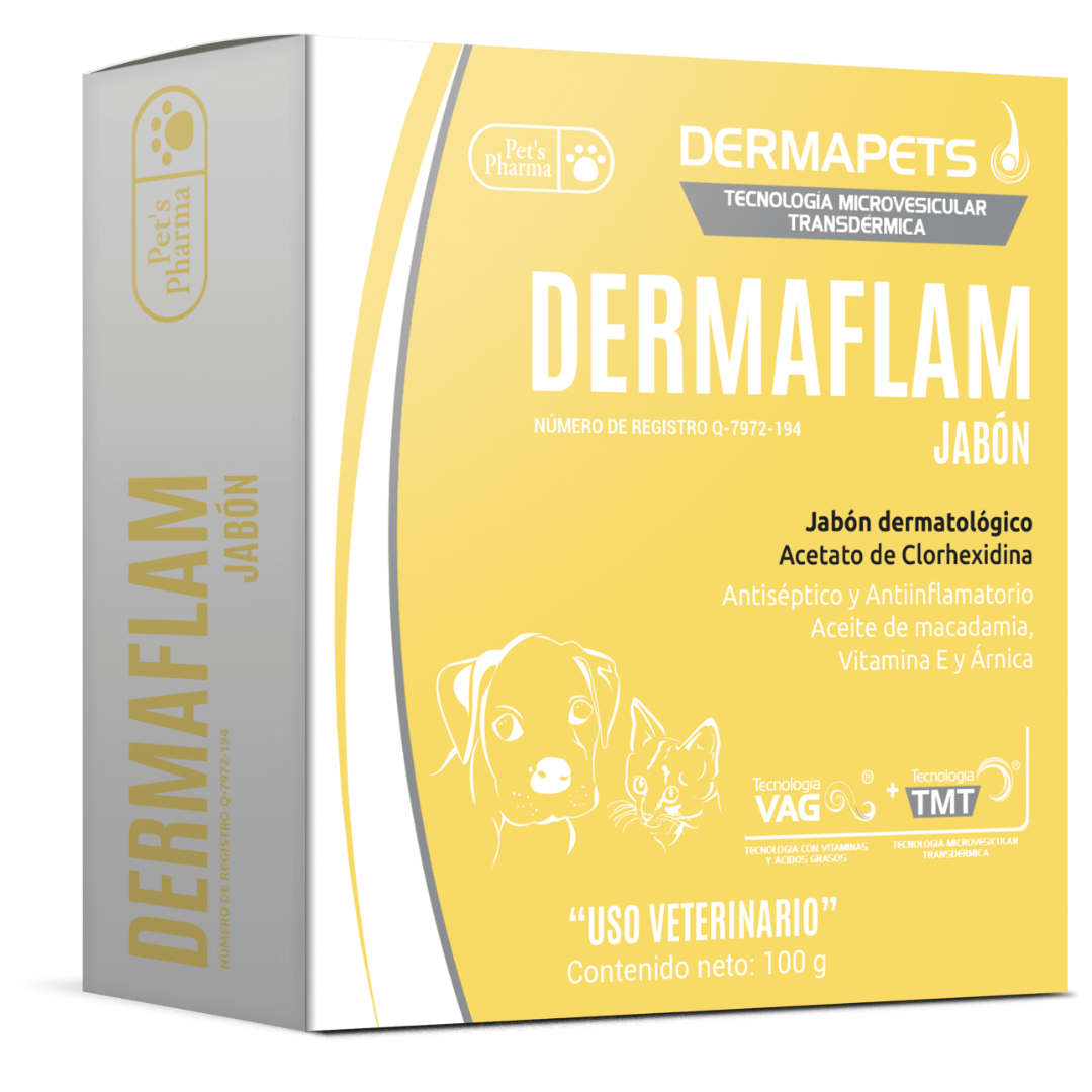 Dermaflam Jabón Dermatológico 100Gr - Pet's Pharma