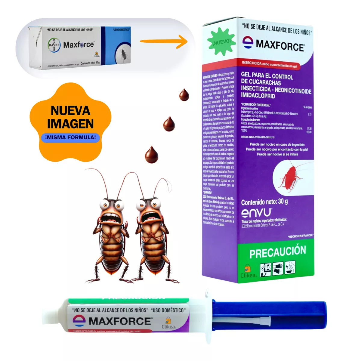 MaxForce Gel Bayer -  30 Gr Mata Cucarachas MaxForce