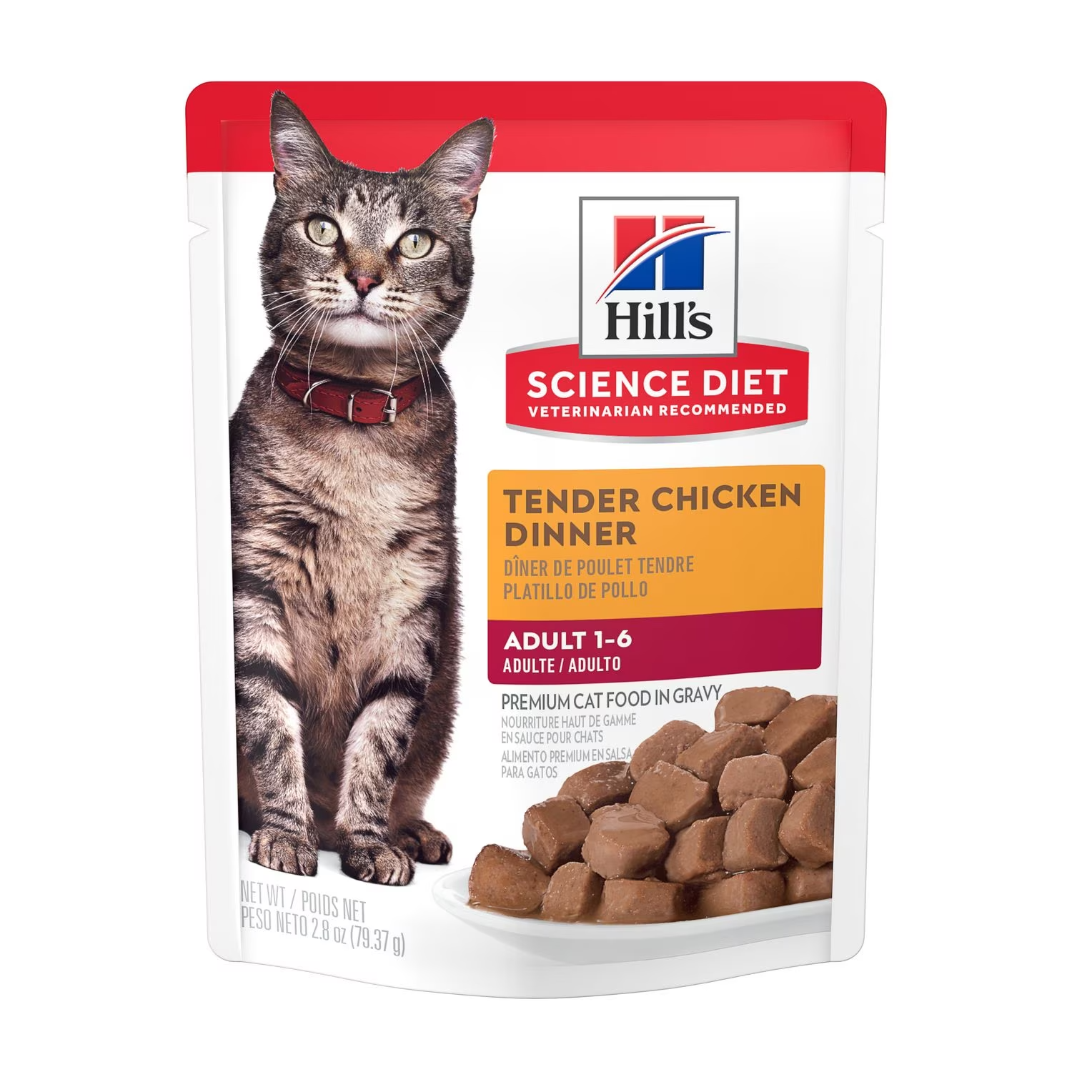 Alimento Húmedo Hills Pouch para Gato Adulto Sabor Pollo - 12 Pack