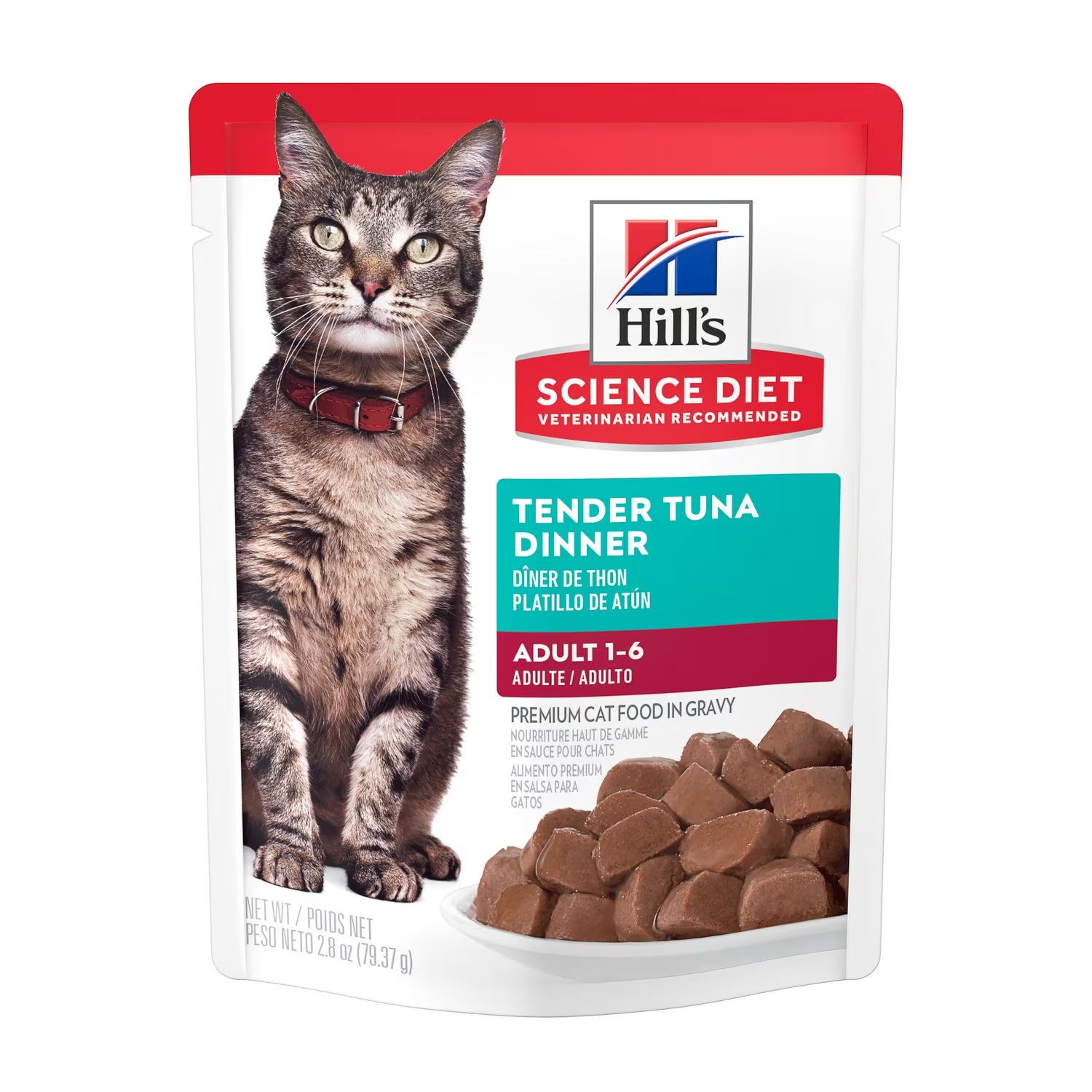 Alimento Húmedo Hills Pouch para Gato Adulto Sabor Atún - 12 Pack