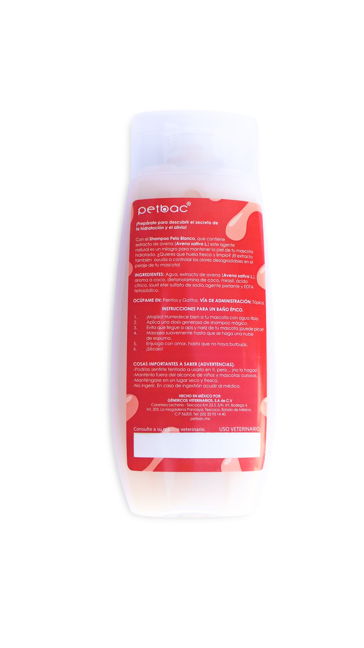 Shampoo Cuidado Especial Pelaje Blanco 400 Ml - Petbac