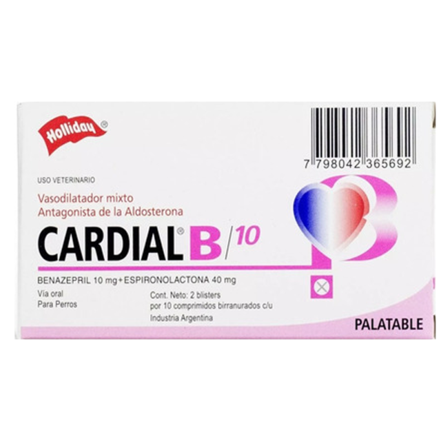 Cardial B 10 Mg 20 Tabletas - Hollidays