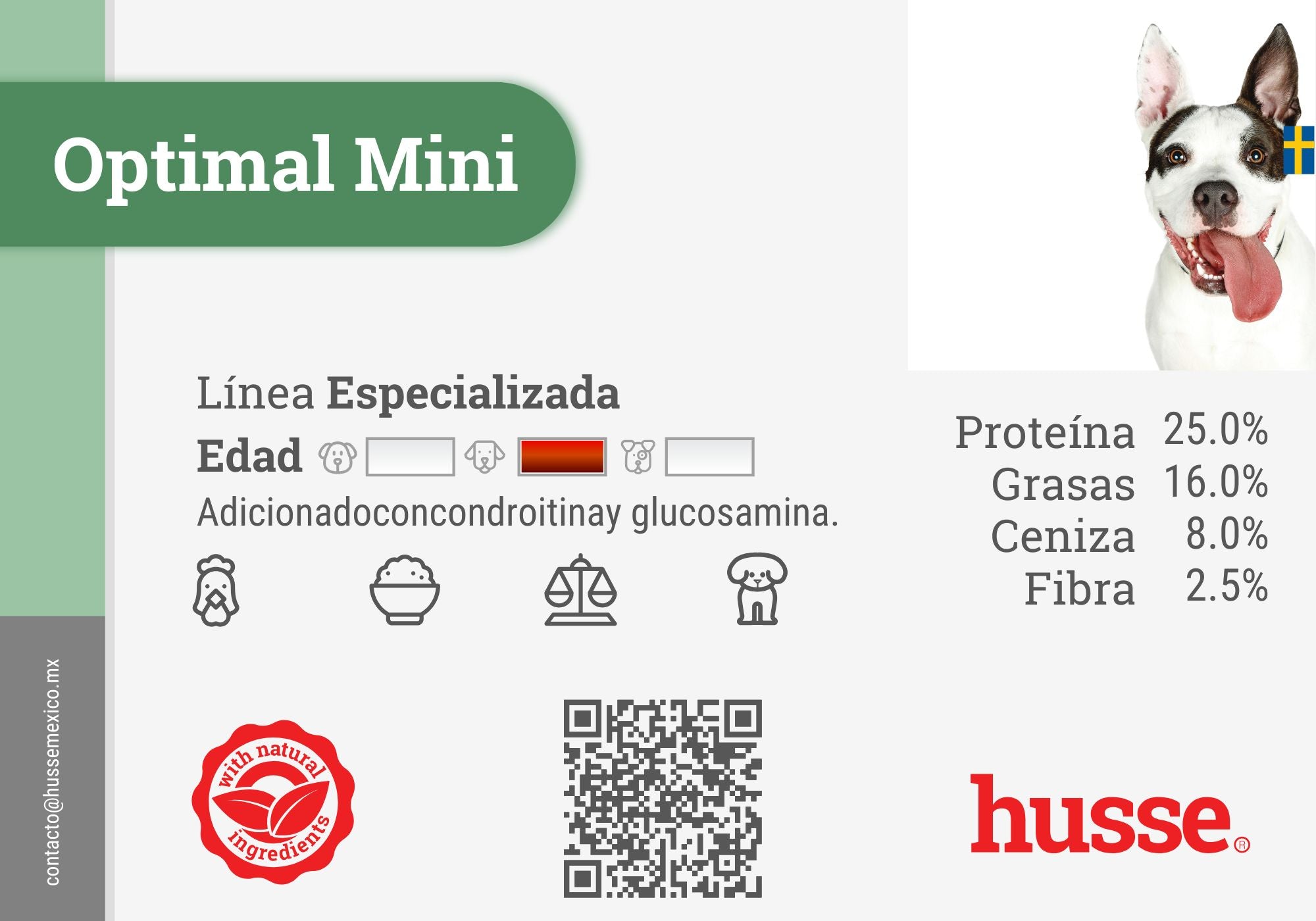 Husse Alimento Seco Optimal Mini