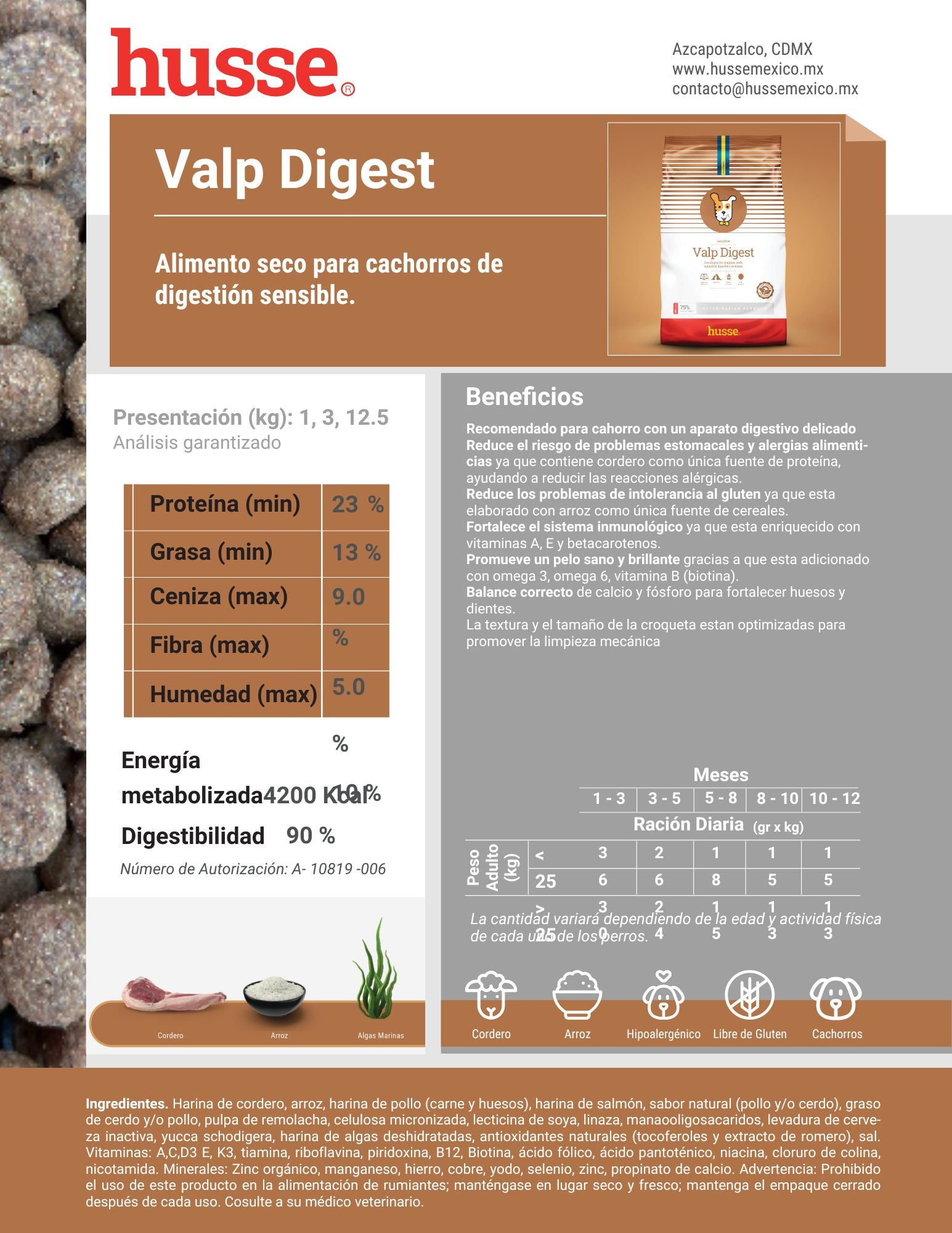 Husse Valp Digest alimento seco cachorro