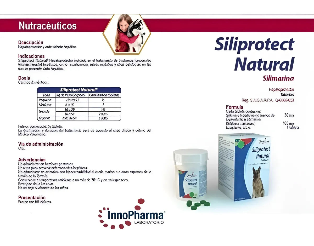 Siliprotec Natural Tabletas 100 Mg P/ Gato Perro Silimarina - InnoPharma