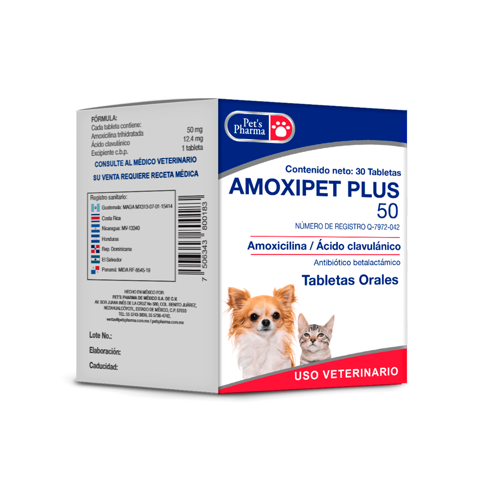 Amoxipet Plus 30 Tabletas - Pet's Pharma