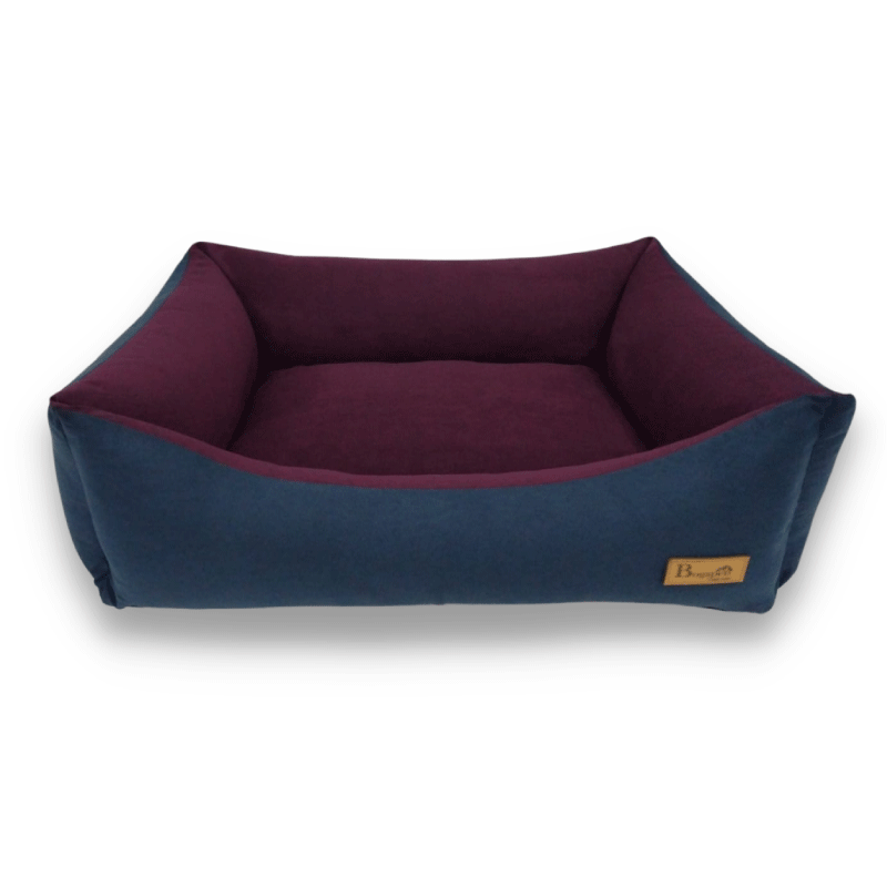 Cama para Perro Azul Marino Interior Morado