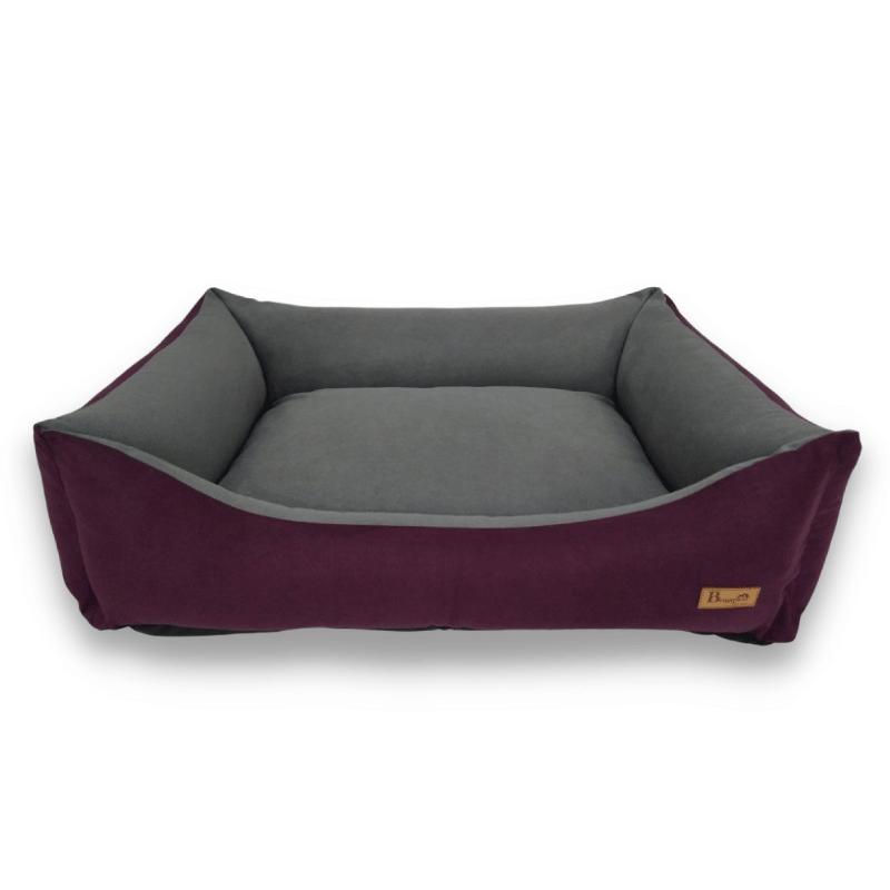 Cama para Perro Morado Interior Gris