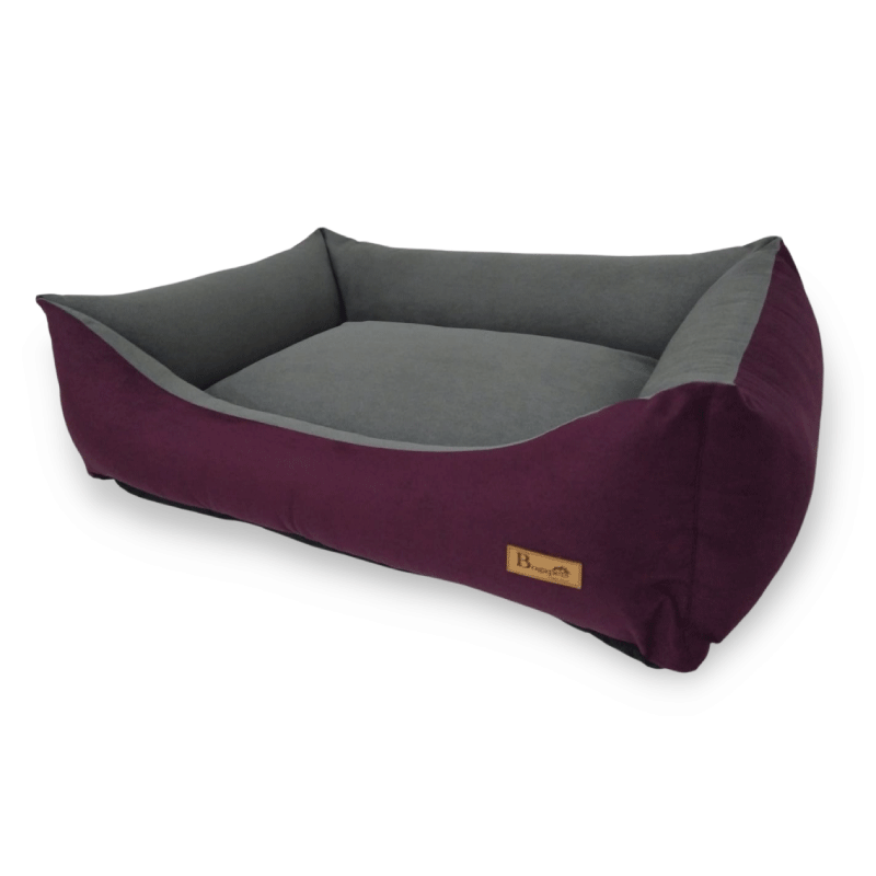 Cama para Perro Morado Interior Gris