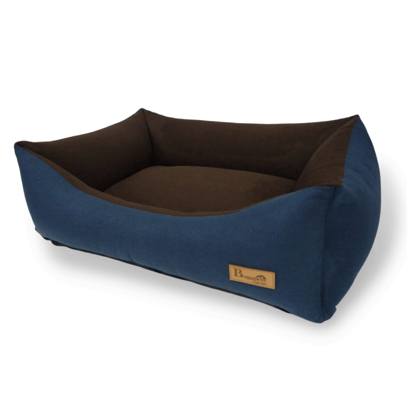 cama para perro azul marino cafe