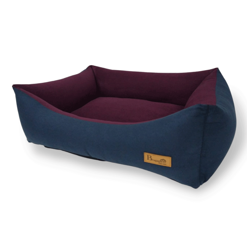Cama para Perro Azul Marino Interior Morado