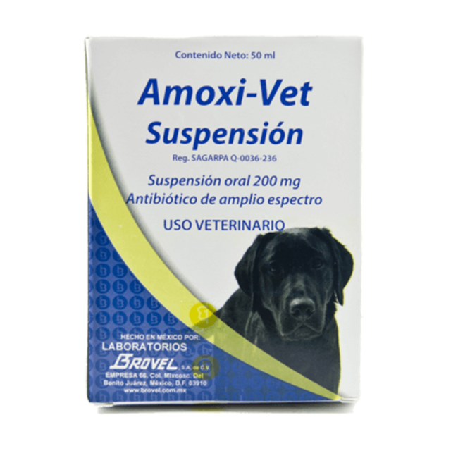 Amoxi vet 200 mg frasco 50 ml - Brovel