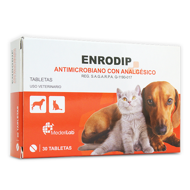 Enrodip Antimicrobiano Con Analgésico 30 Tabletas - MederiLab