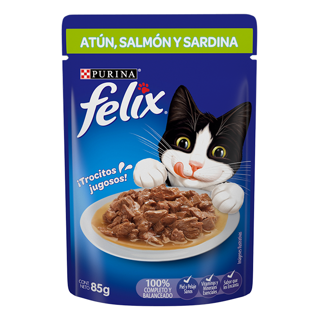 Felix Alimento para Gatos Atún, Salmón y Sardina 85 g