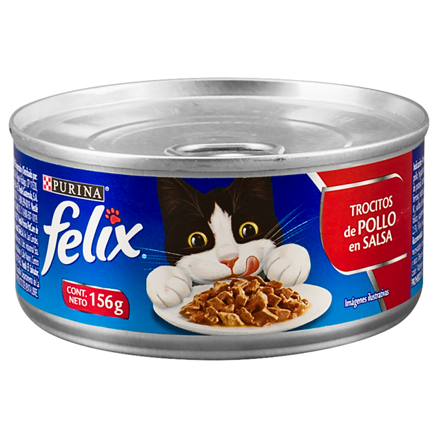 Felix Alimento Para Gatos Trocitos de Pollo en Salsa 156 g