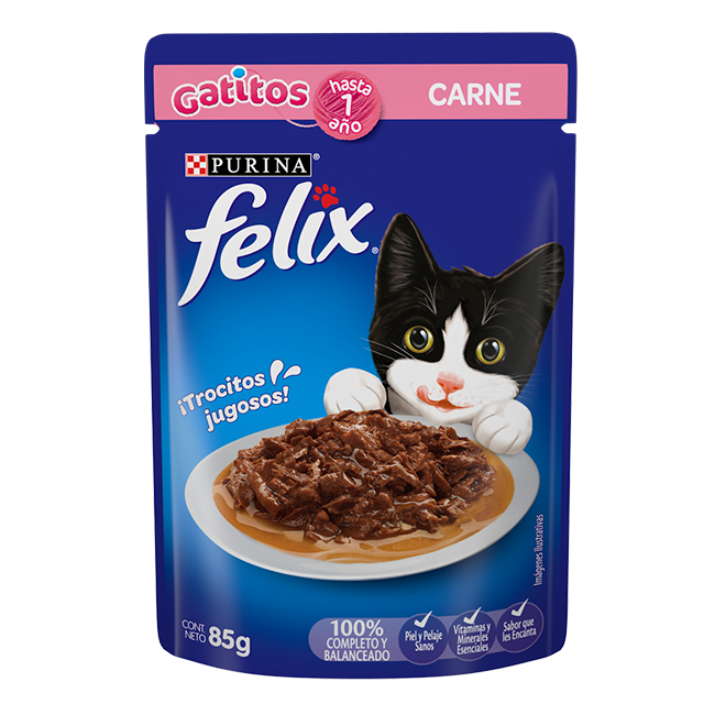 Felix Comida Para Gato Sabor  Gatitos Carne 85 g