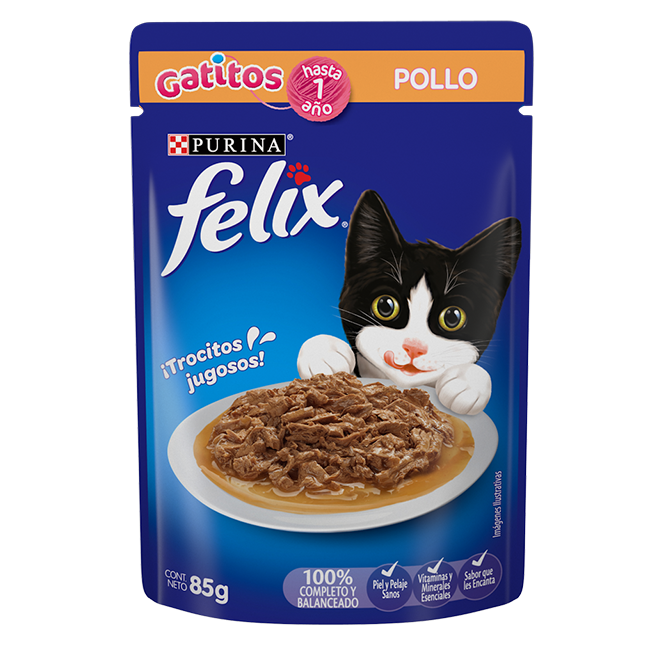 Felix Comida Para Gato Sabor Gatitos Pollo 85g