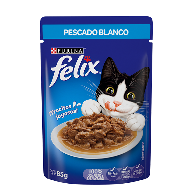 Felix Comida Para Gato Sabor Pescado Blanco 85 g