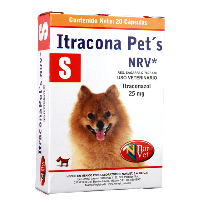 Itraconapets S 25 mg. 20 Capsulas - Norvet