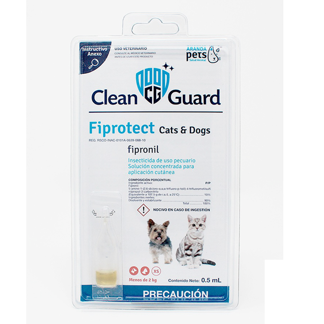 Pipeta Clean Guard Cats Y Dog 0.5 Ml - Aranda