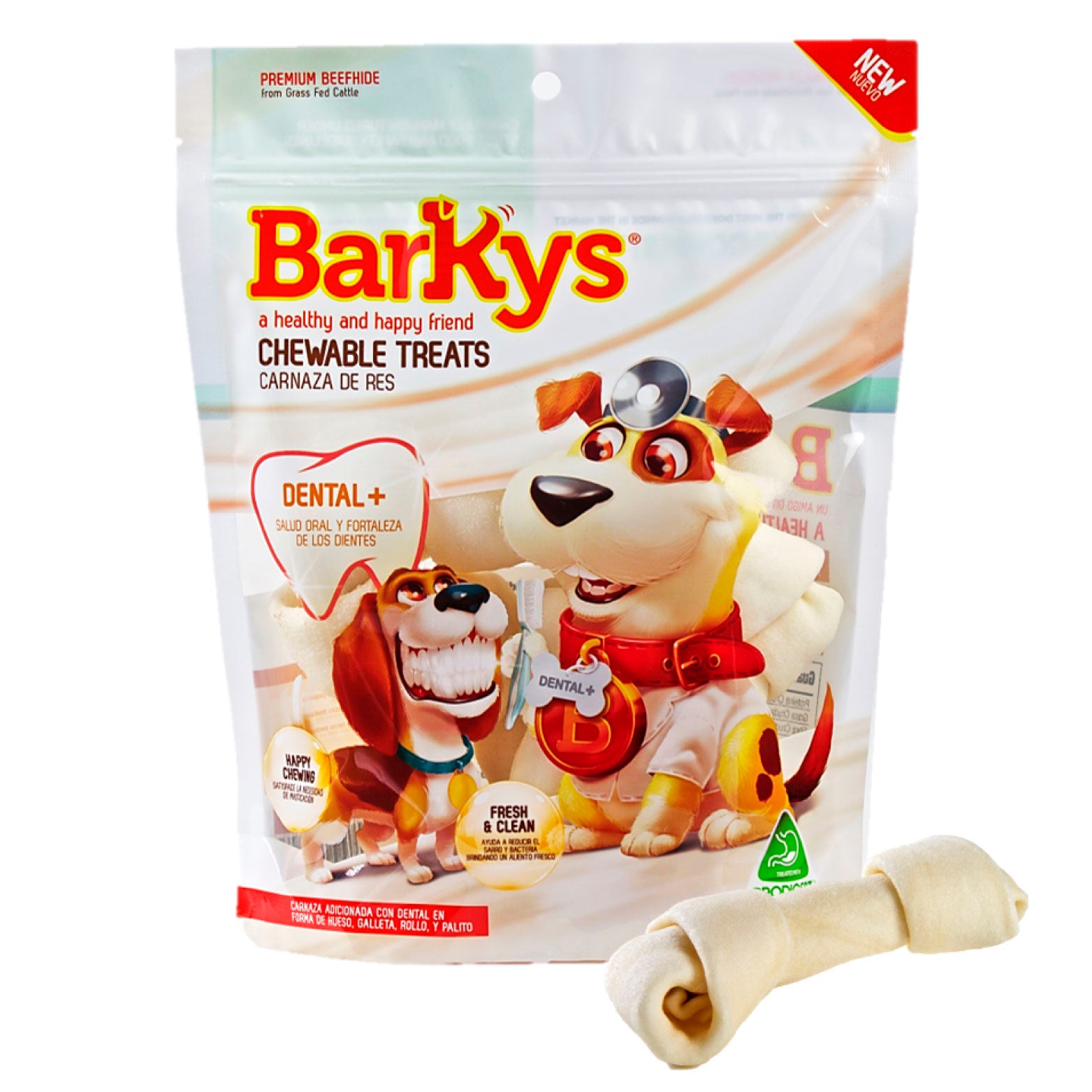 Carnaza De Res Barkys Para Perro Pack 3 Huesos -talla 5-6  - Premios, Premios, Barkys, Mister Mascotas