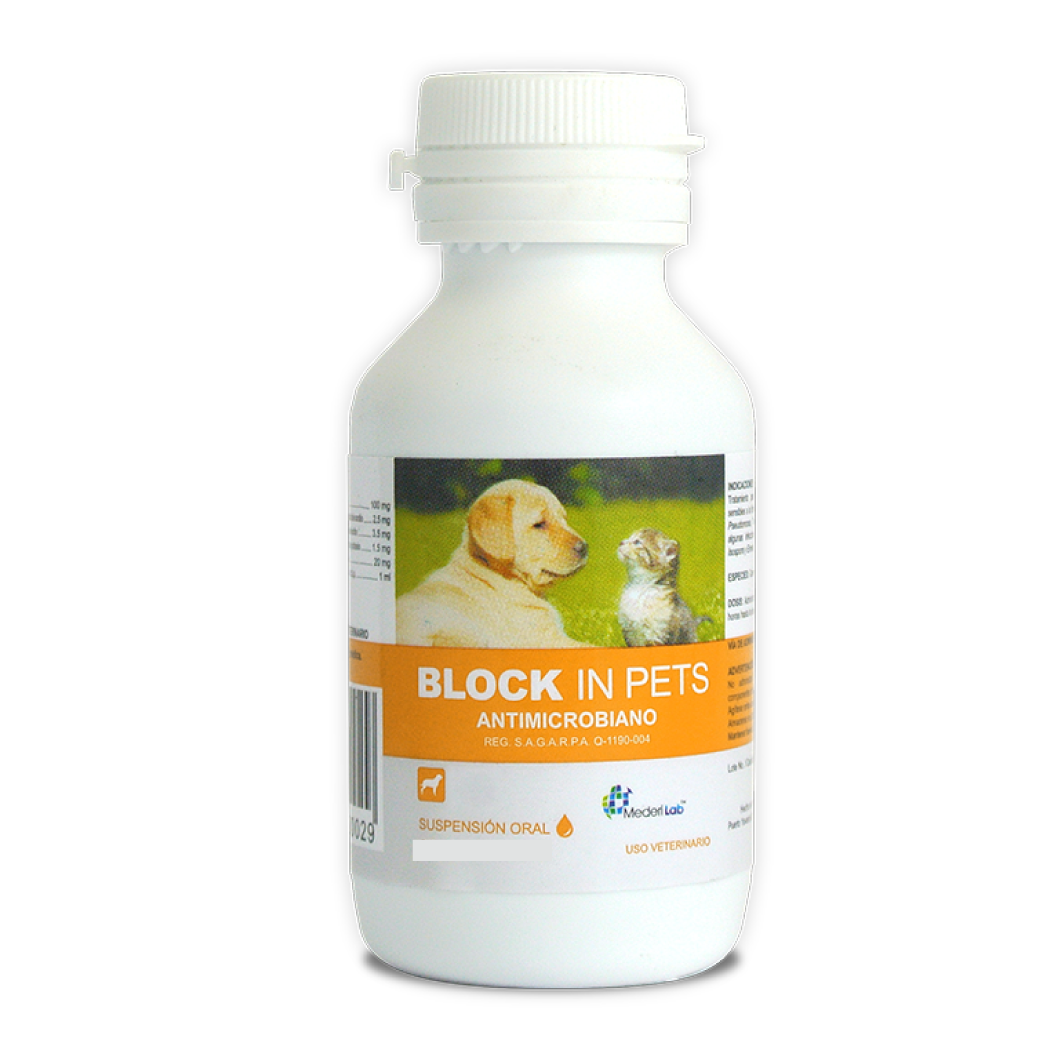 block in pets antimicrobiano mederilab