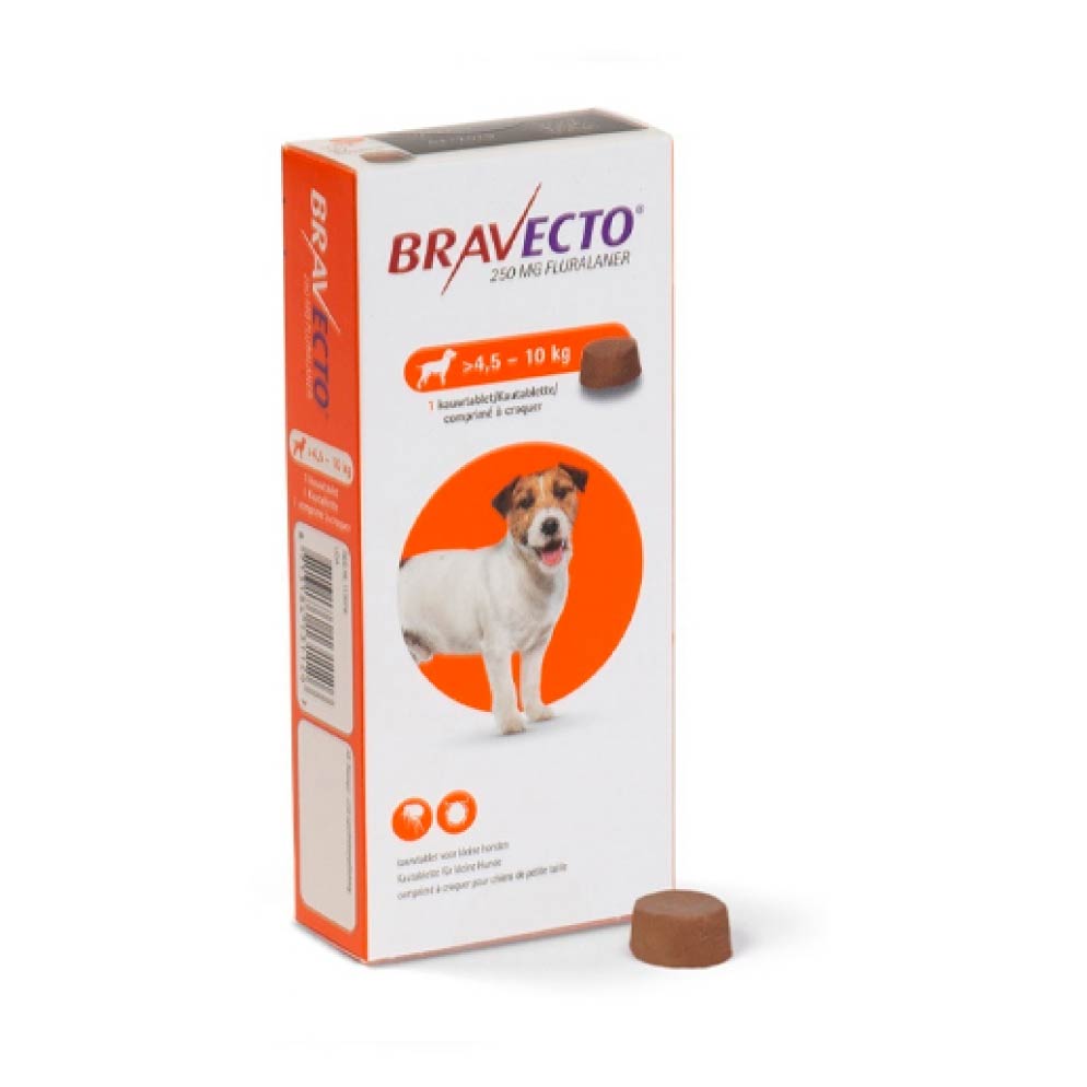 Bravecto  4.5 A 10 Kg - 250 Mg  - Antipulgas y Garrapatas