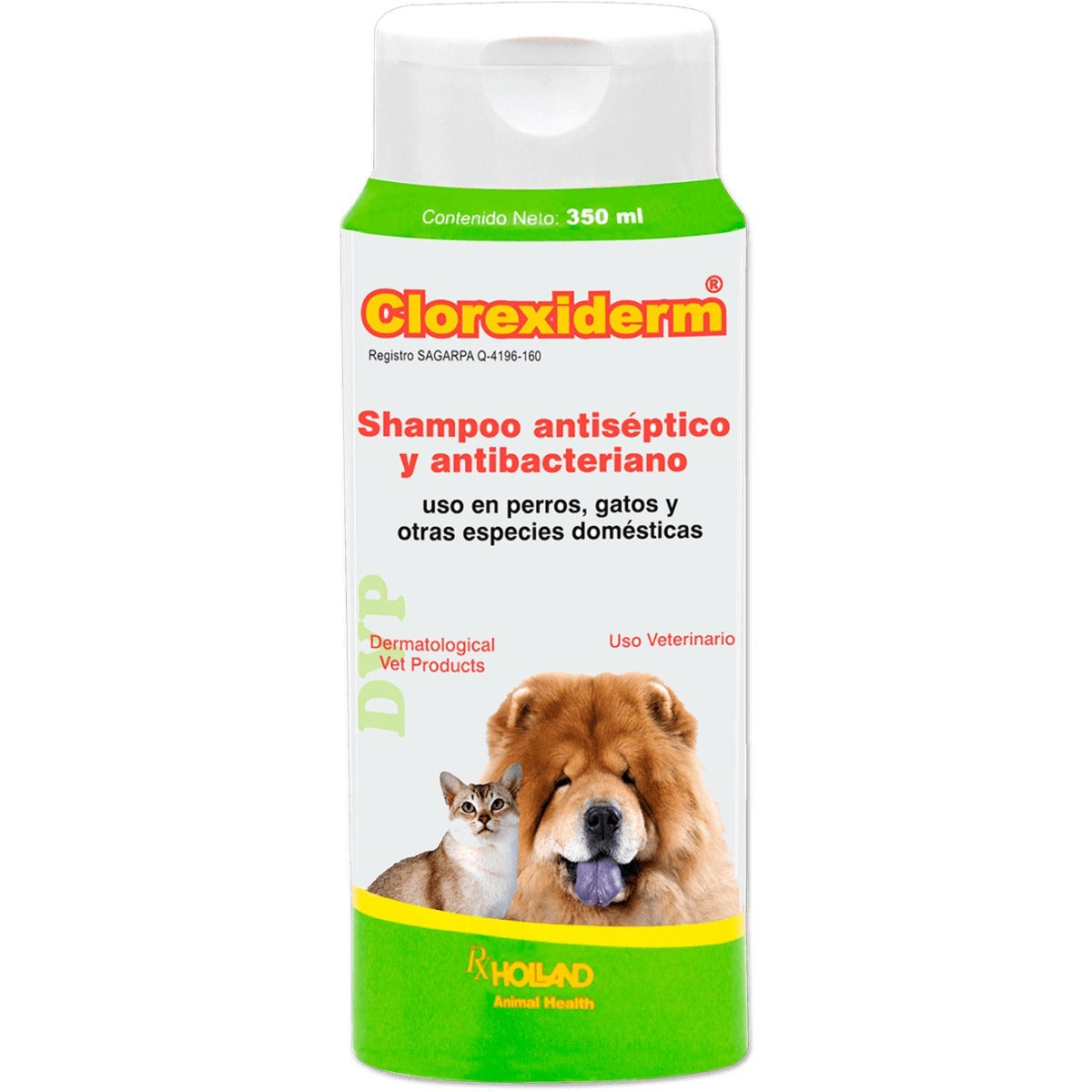 Shampoo Clorexiderm  Holland Para Perros y Gatos De 350 Ml, Salud, Holland, Mister Mascotas