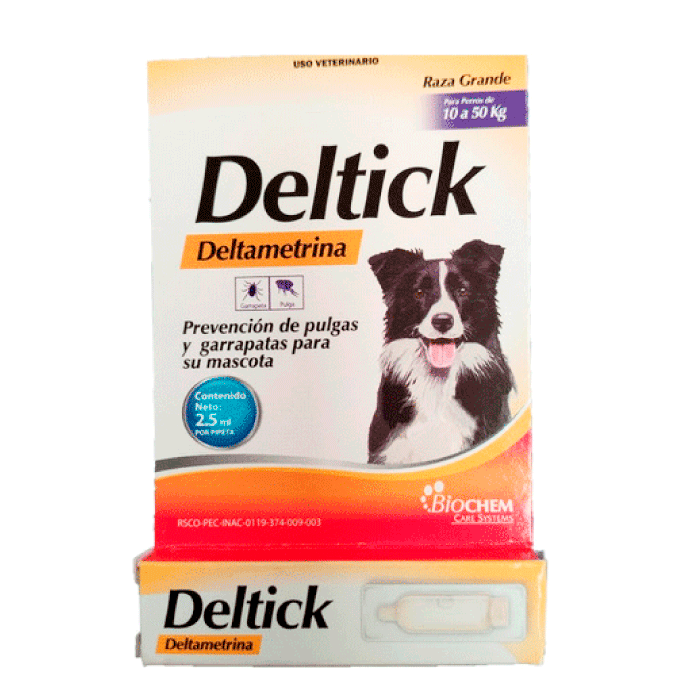 Pipeta Antipulgas y Garrapatas Deltick 10 a 50 Kg Biochem