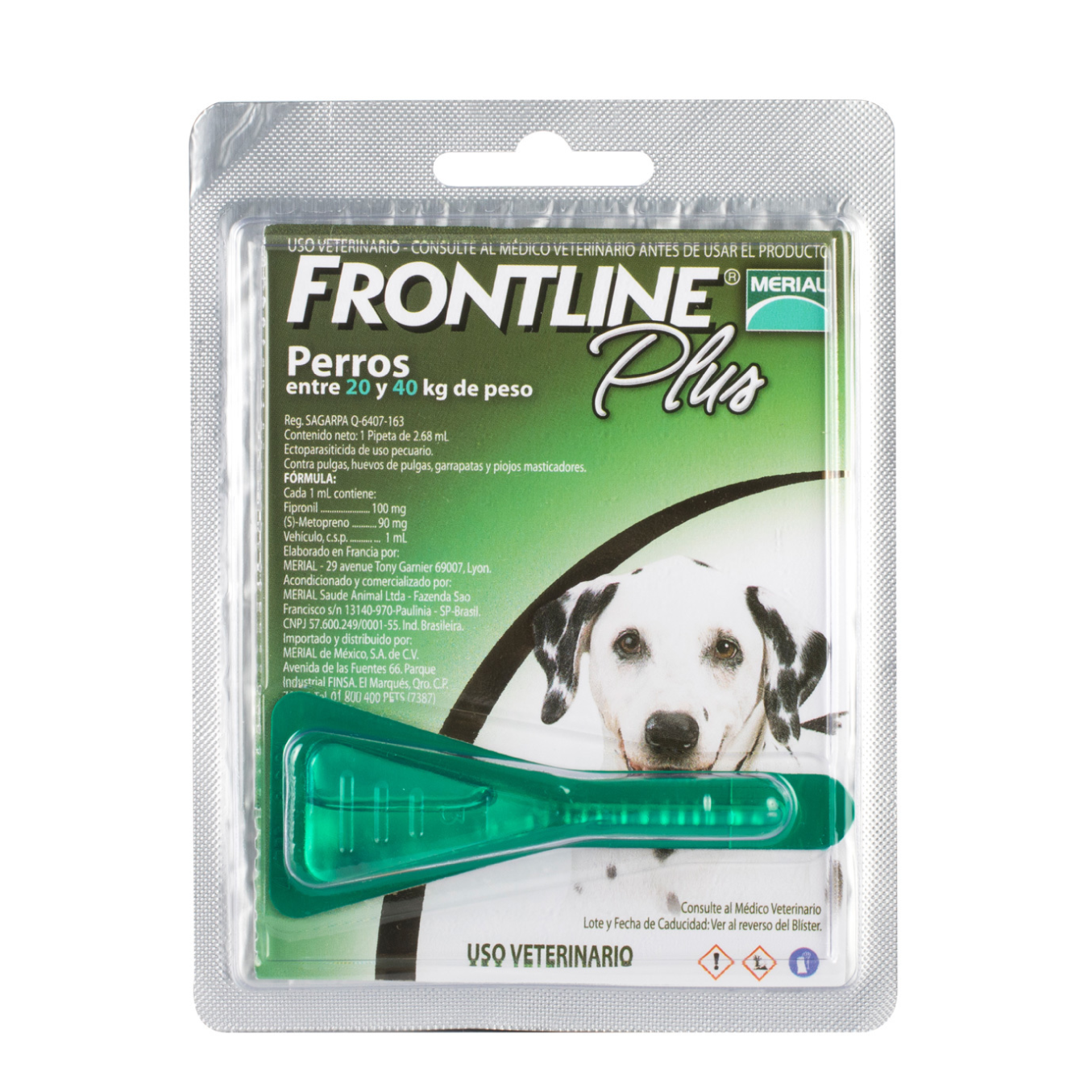 frontline plus 20 40 merial antipulgas y garrapatas perros